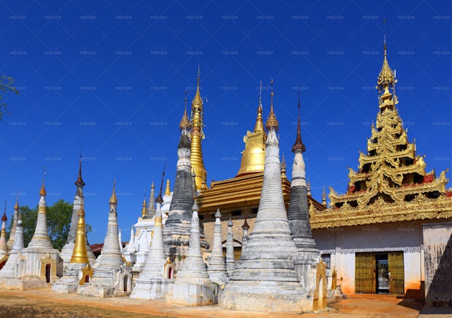 Shwe Inn Thein Paya Temple Complex In My - Stock Photos | Motion Array