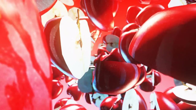 Falling Red Apples: Stock Motion Graphics