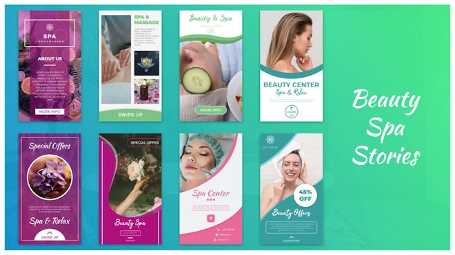 Beauty Spa Stories Freebies template preview