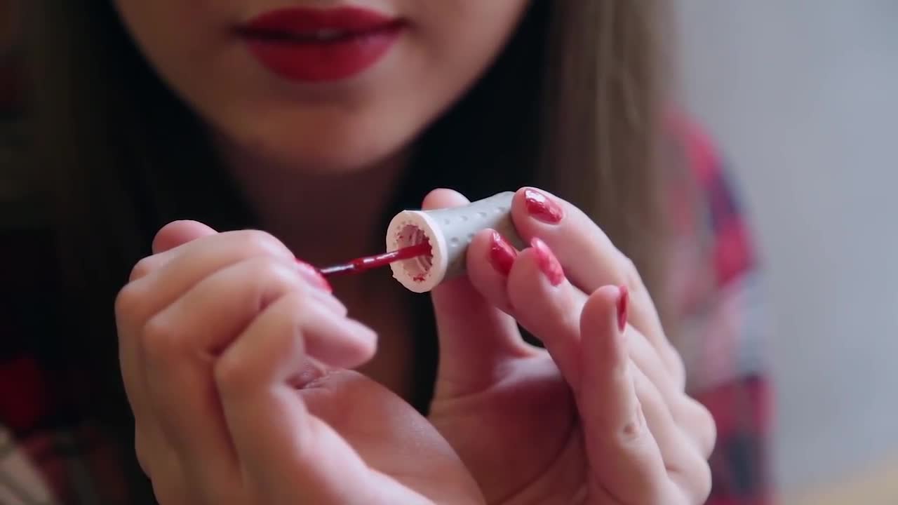 Girl Paints Her Nails Stock Video Motion Array