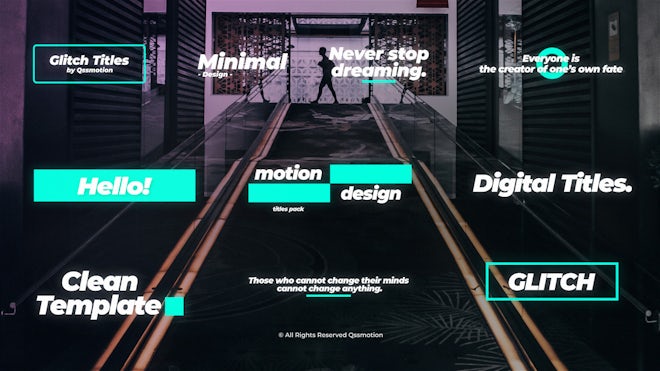 Glitch Titles Freebies template preview