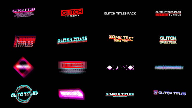 20 Cool Glitch Titles Freebies template preview