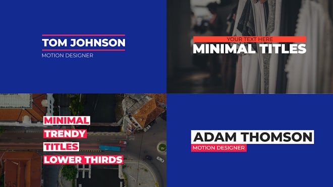 Minimal Titles And Lower Thirds Pack Freebies template preview