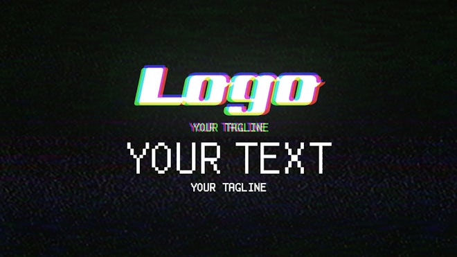 Glitch Logo VHS Freebies template preview