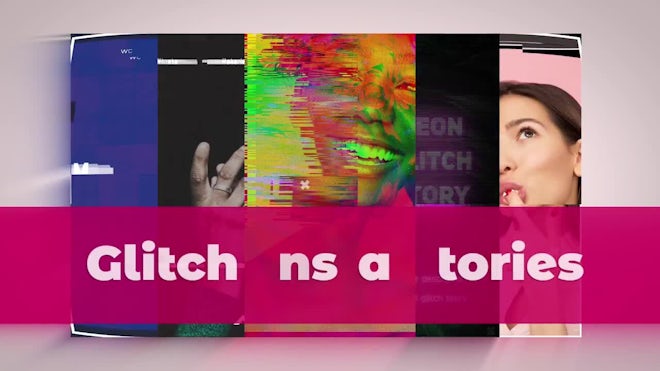 Glitch Instagram Stories Freebies template preview