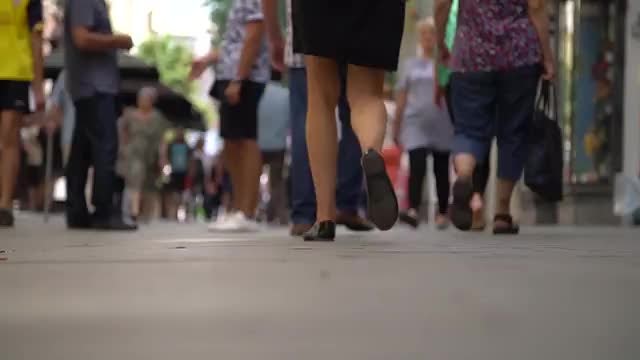 Busy Sidewalk Time-Lapse: Stock Video
