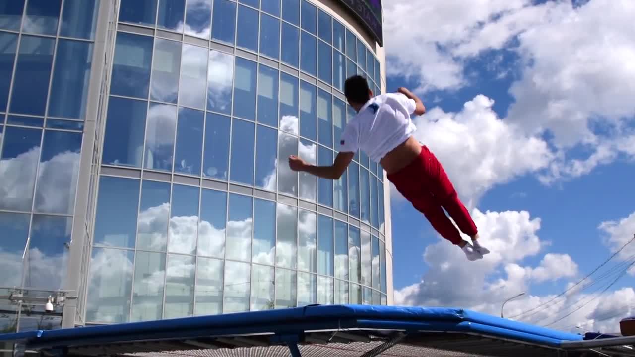 Jumping On Trampoline Stock Video Motion Array