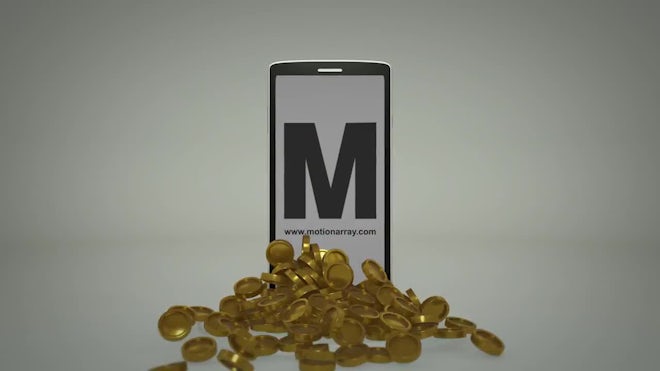 3d Phone Gold Coins Logo Opener Freebies template preview