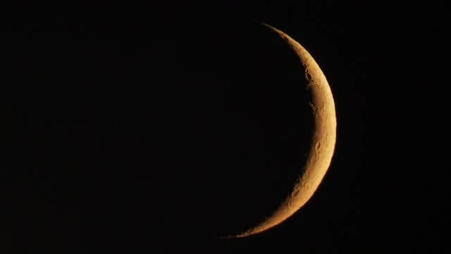 Waxing Crescent Moon: Stock Video
