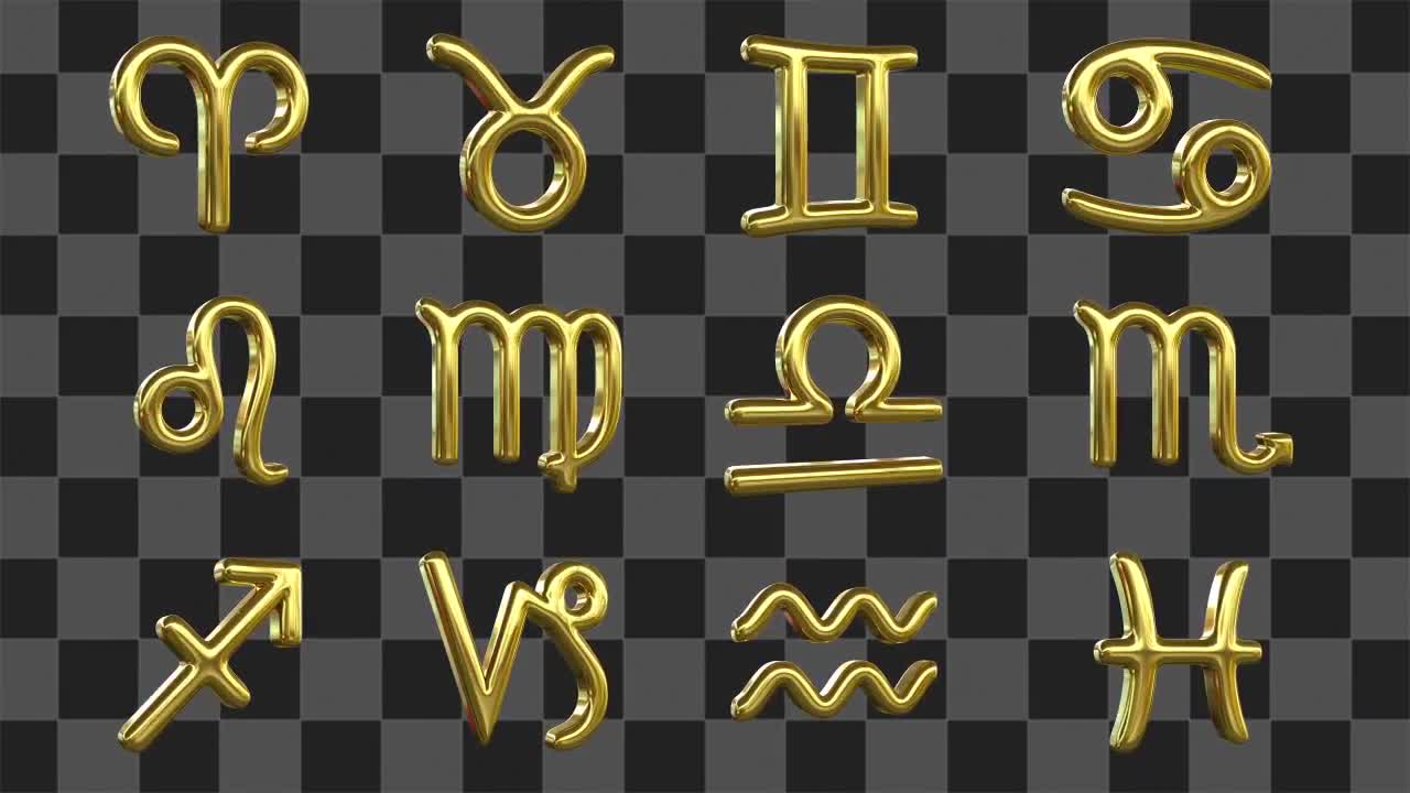 Gold Zodiac Signs Stock Motion Graphics Motion Array