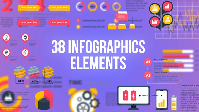 38 Infographics Elements Freebies template preview