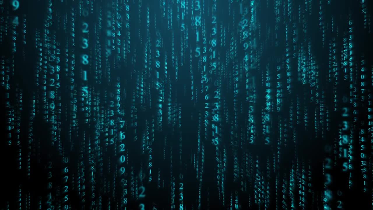 Blue digital binary code data numbers background Vector Image
