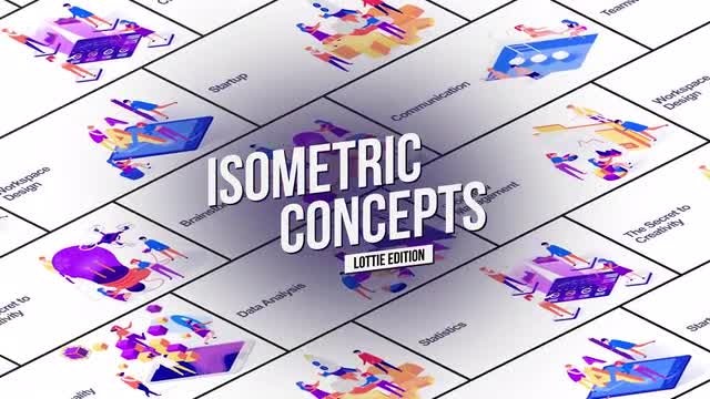 Isometric Concept - Lottie Edition: After Effects Templates