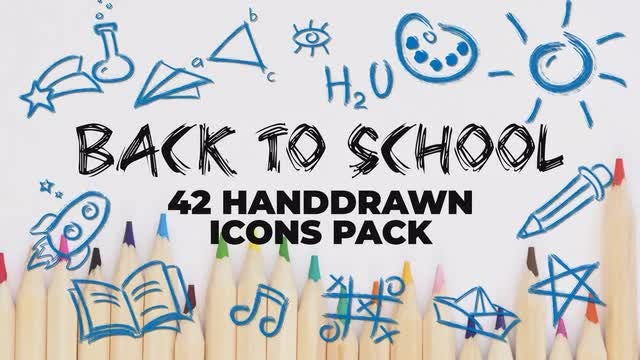 42 Back To School Icons Pack: Stock Motion Graphics