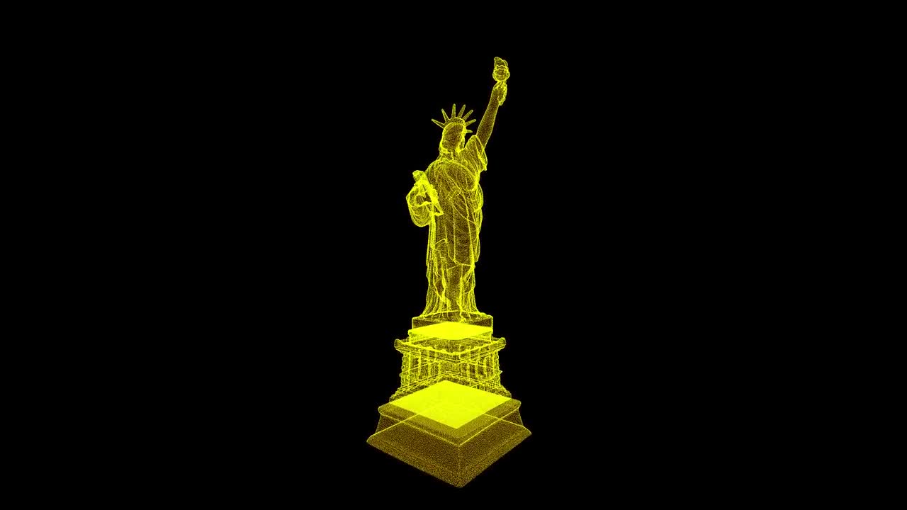 Statue Of Liberty Hologram Stock Motion Graphics Motion Array