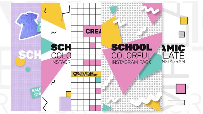 Instagram School Stories Freebies template preview