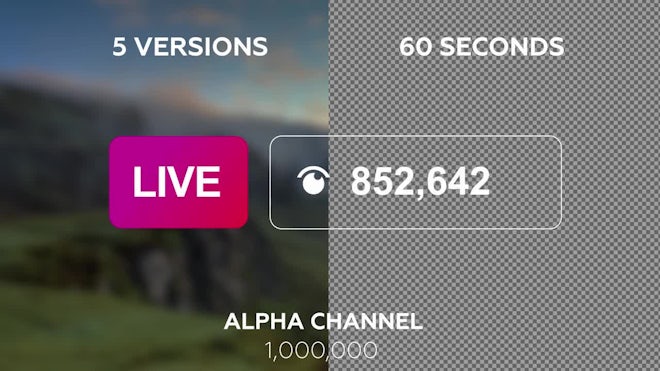 Viewer counter going up in streaming liv, Stock Video