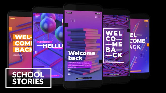School Instagram Stories Freebies template preview