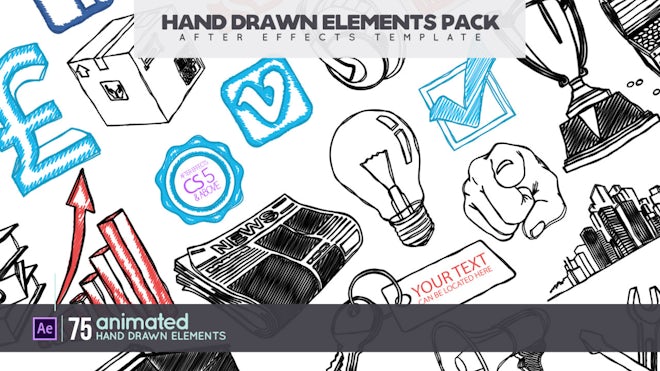 Hand Drawn Elements Pack Freebies template preview