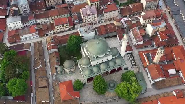 Aerial View Of Mosque: Stock Video