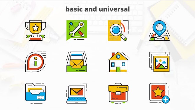 Basic Universal - Flat Animated Icons Freebies template preview