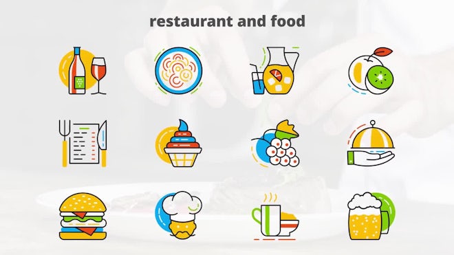 Restaurant & Food - Flat Animated Icons Freebies template preview