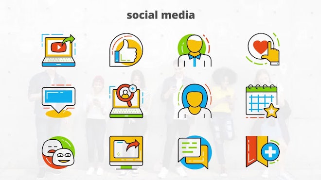 Social Media - Flat Animated Icons Freebies template preview