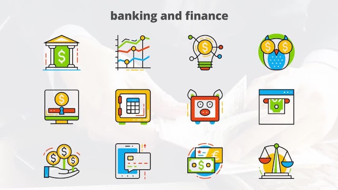 Banking and Finance - Flat Animated Icon Freebies template preview