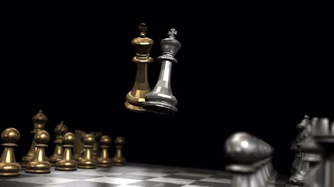 The Chess Pieces In An Animation On A Black Background, White Board, 3d  Chessboard With Chess, Business Concept Background Image And Wallpaper for  Free Download