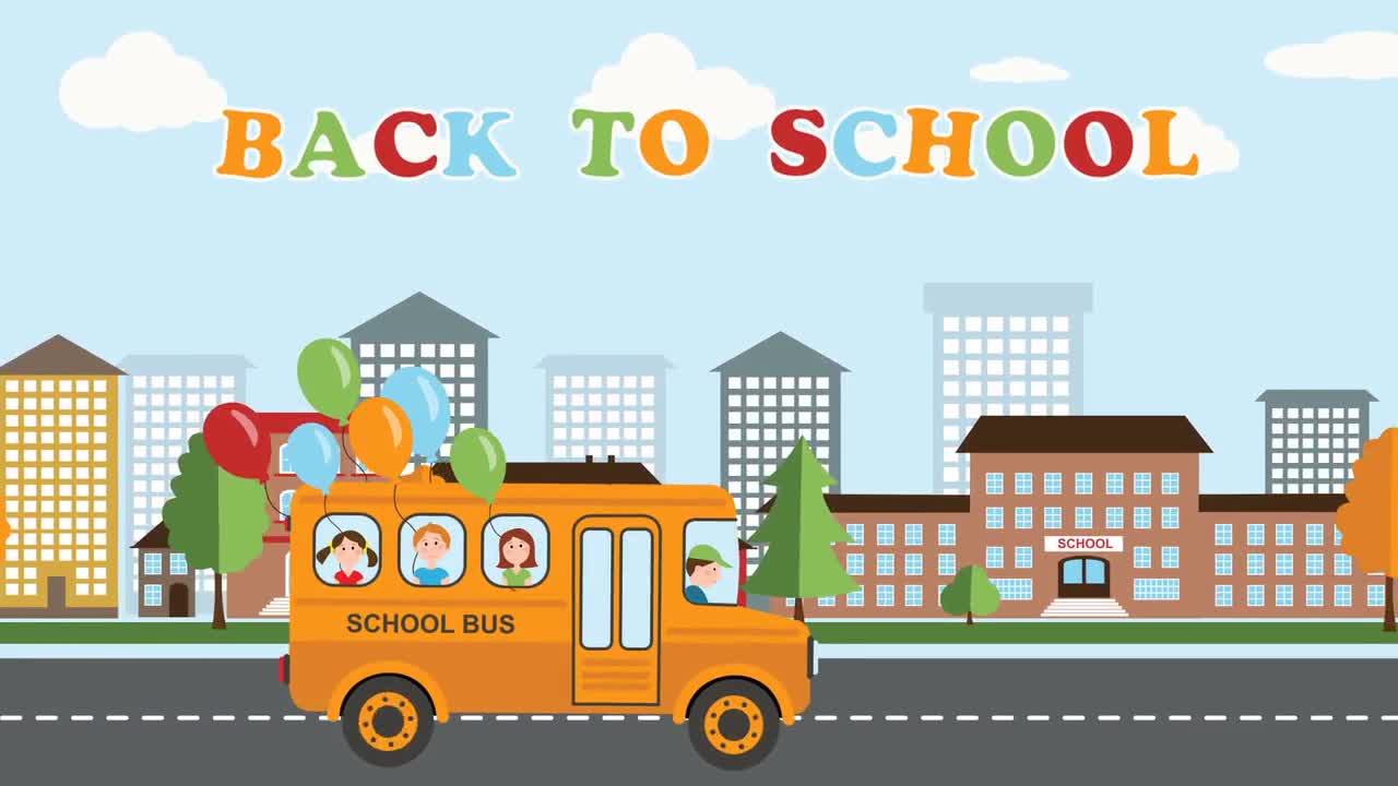 School Bus Animation - Stock Motion Graphics | Motion Array