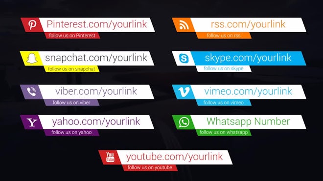 Social Media Lower Thirds Freebies template preview