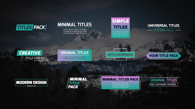 Modern Titles & Lower Thirds Freebies template preview