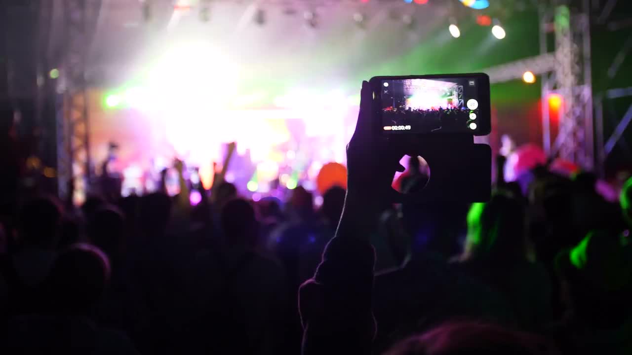 Recording Concert On Smartphone Stock Video Motion Array