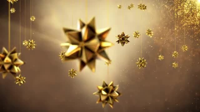 Golden Christmas Ornaments: Stock Motion Graphics