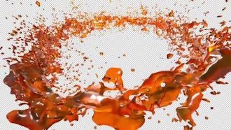 Ring - Shaped liquid Flow of Juice: Motion Graphics