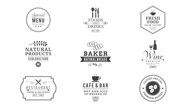 Restaurant Labels Freebies template preview