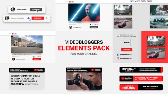 Youtube Channel Blogers Pack Freebies template preview