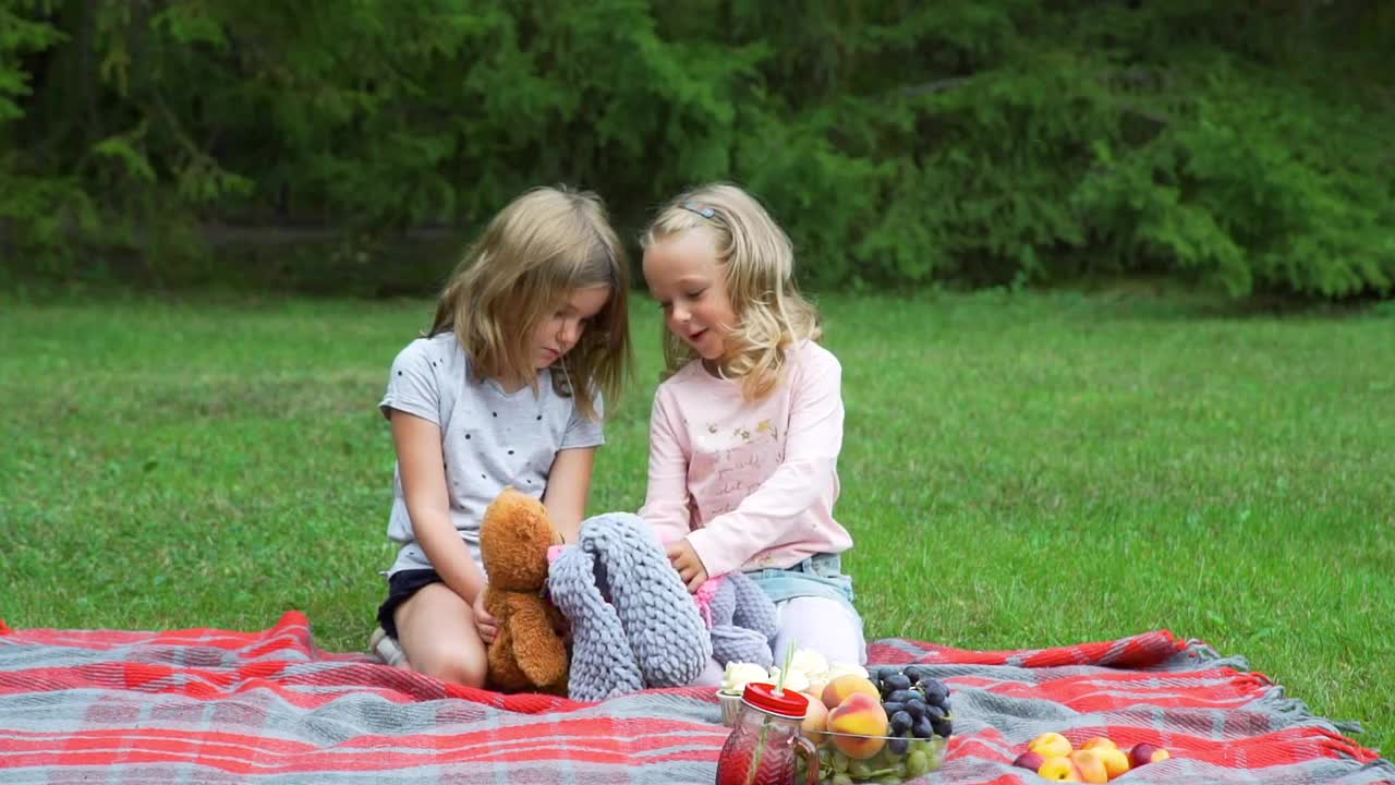 little girls playing with toys