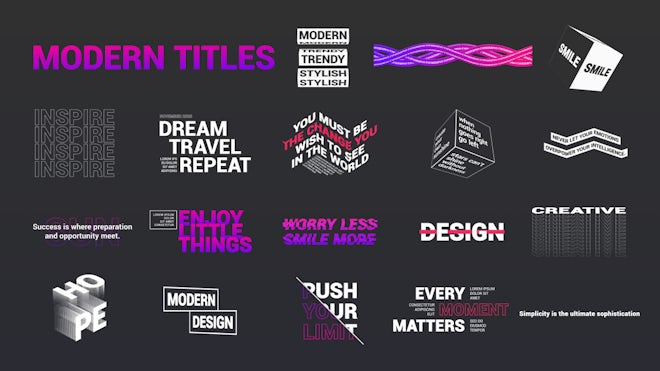 Modern Titles Freebies template preview