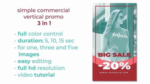 Simple Vertical Commercial 3 In 1: After Effects Templates
