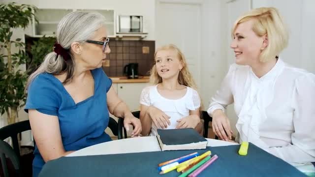 Three Generations Of Women: Stock Video