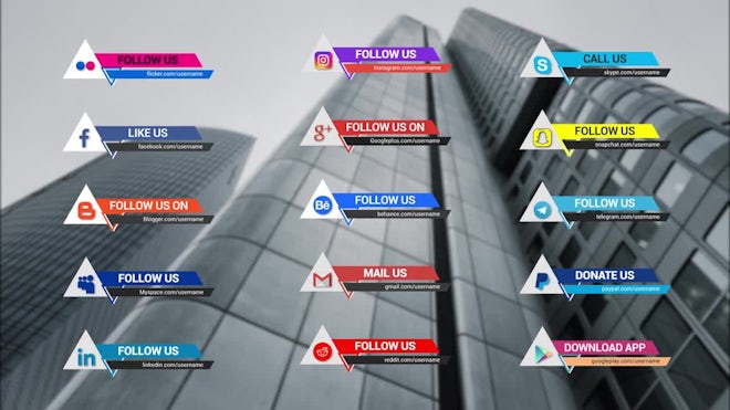 Social Promotion Lower Thirds Freebies template preview