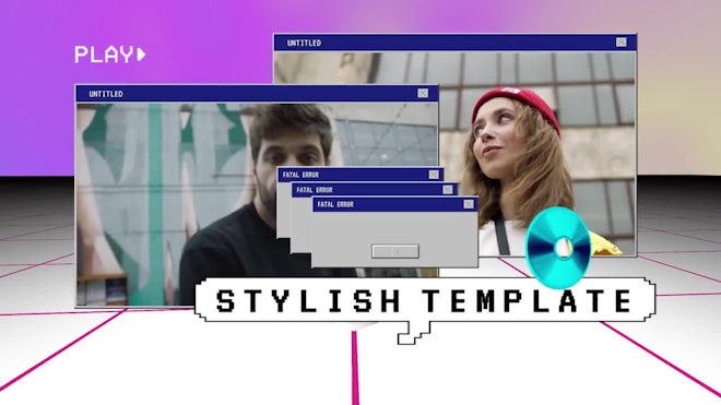 Vaporwave Intro Freebies template preview