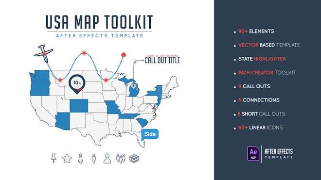 Usa Map Toolkit Freebies template preview