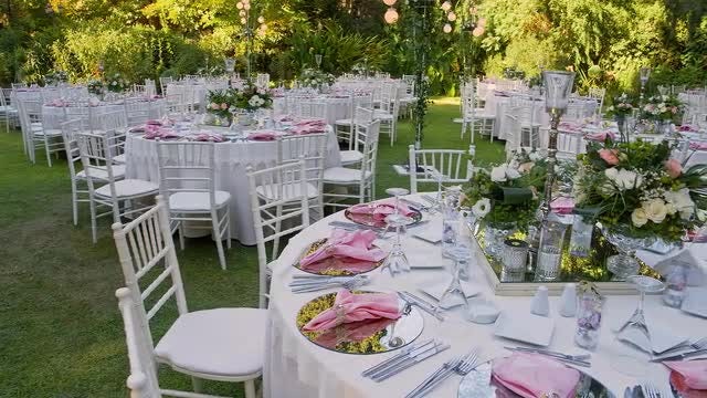 Garden Wedding Reception: Stock Video