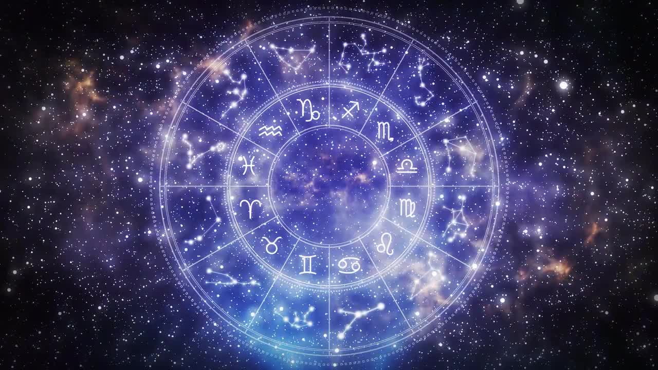 Zodiac Wheel In Universe - Stock Motion Graphics | Motion Array