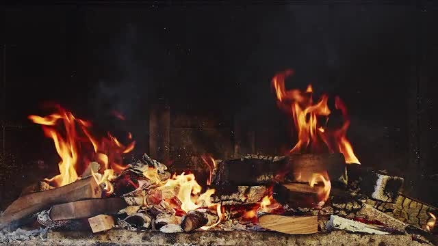 Burning Fireplace: Stock Video