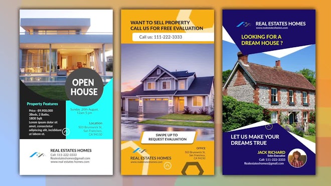 Real Estates Instagram Stories 2.0 Motion Array template preview