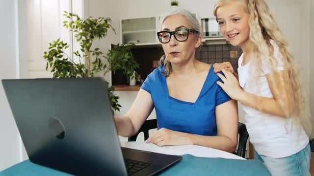 Grandmother And Granddaughter: Stock Video