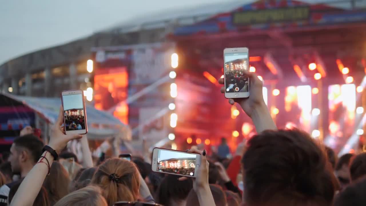 Phone Recording Concert Stock Video Motion Array